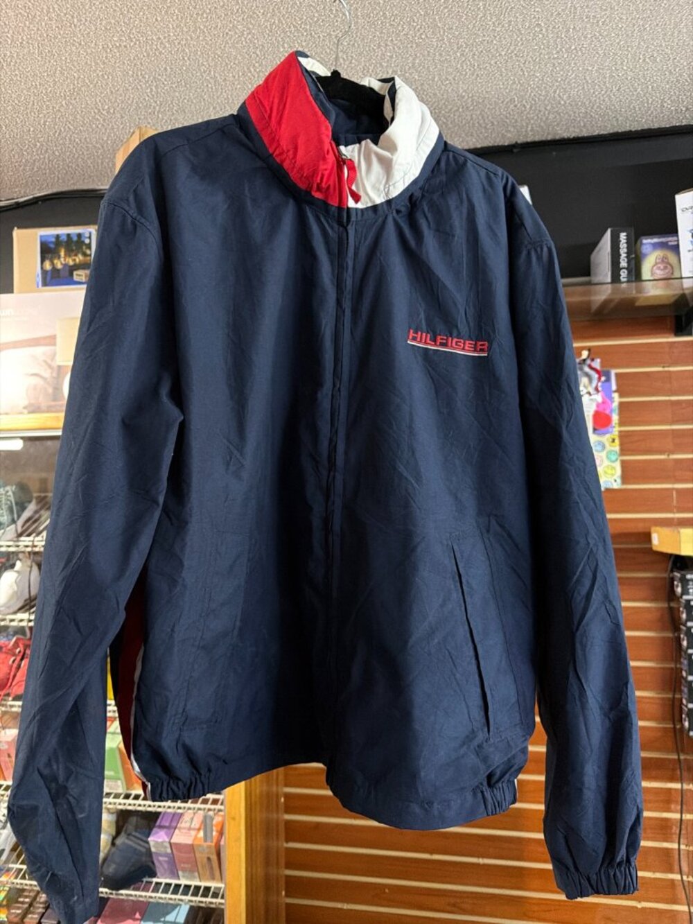 Tommy Hilfiger Mens Windbreaker Jacket Navy Size Large